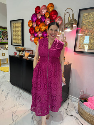 Magenta Magic Midi Dress