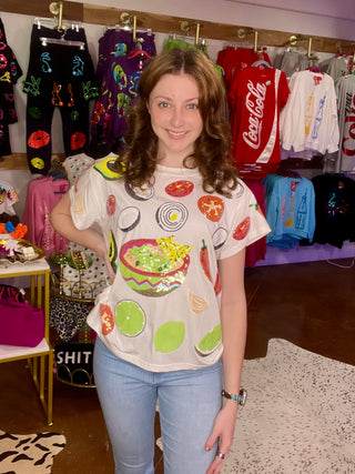 Queen of Sparkles-White Guacamole Ingredient Icon Tee