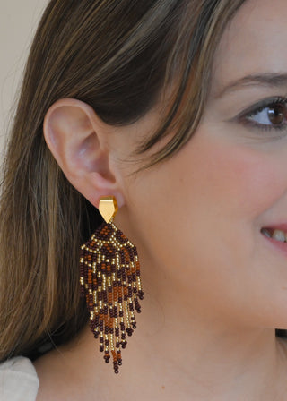 Leopard Fringe Earrings