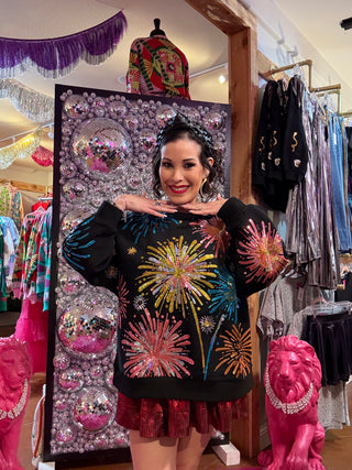 QOS Black Bright Firework Sweatshirt