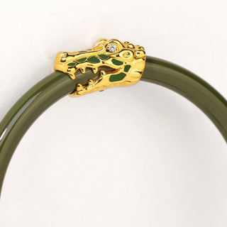 BudhaGirl Fauna Crocodile All Weather Bangle® (AWB®) - Jade
