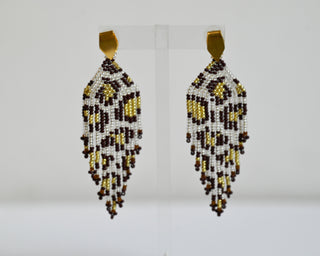 Leopard Fringe Earrings