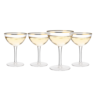 Gold Rim Glasses 6 Oz Set Of 4 Gold Rim Classic Manhattan Glasses For Martini Cockta