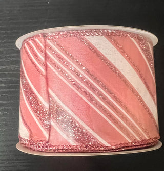 2.5"X10Y Pink Peppermint Ribbon