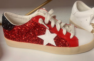 RUBY RED GLITTER SNEAKER