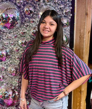 Pink About It Striped Knit Top