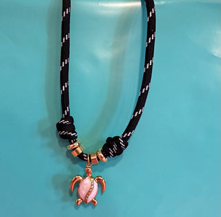 Knotted Charm Necklace - Turtle