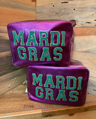 Mardi Gras Leather Accessory Bag