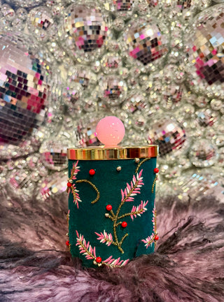 Glitterville Ballerina Candle Couturier Holiday Swirl - Emerald