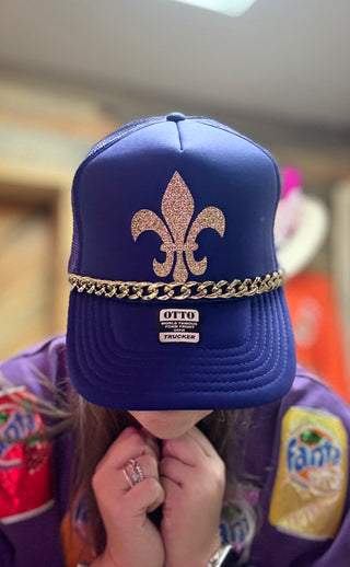 Mardi Gras Fleur De Lis Trucker Hat