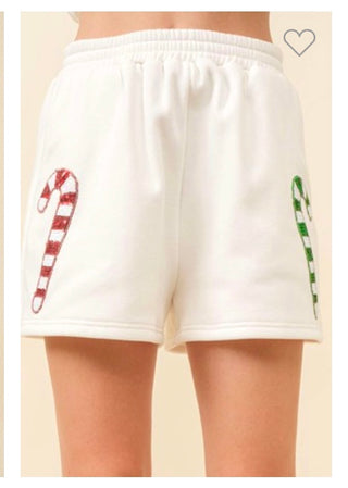 Sequin Candy Cane Shorts