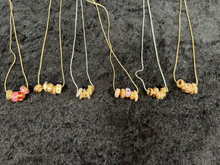 Gold and Silver Chain Necklaces With 5 Pendants