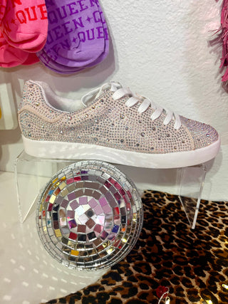 Flirty Cream Rhinestone Kicks