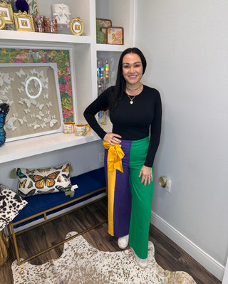 Mardi Gras Symphony Side Bow Pants