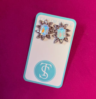 Crystal Spike Stud-Opal
