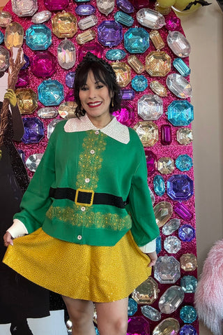 Queen of Sparkles QOS Gold Rhinestone Elf Skirt