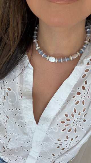 Aquamarine & Pearl Necklace
