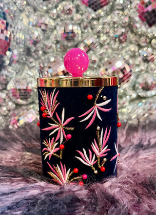Ballerina Candle Couturier Holiday Swirl W/Lid - Navy