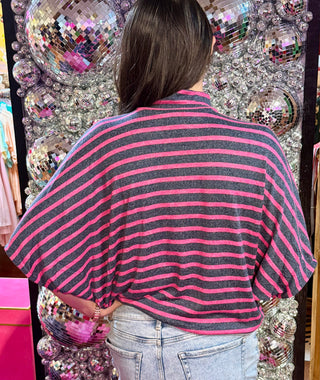 Pink About It Striped Knit Top