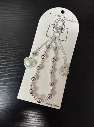Silver Heart Phone/Bag Charm