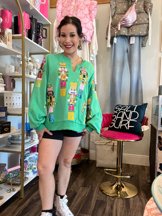 Queen of Sparkles - Green Nutcracker Band Sweatshirt