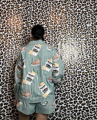 Queen of Sparkles Green & White Stripe Café Du Monde Icon Short