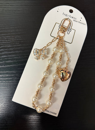 Gold Heart Phone/Bag Charm