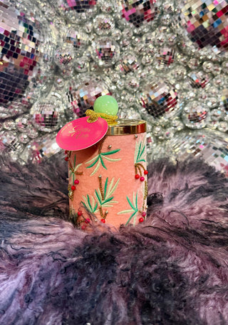 Ballerina Candle Couturier Holiday Swirl W/Lid - Light Pink