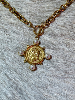 Pearl Empress Coin Necklace - 2 Sizes