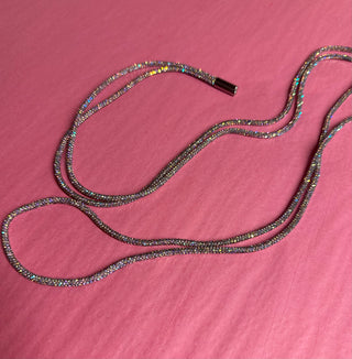 Silver Rhinestone Shoelaces