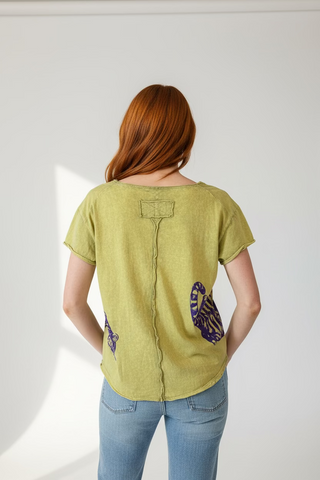 Double Roar Pearl Graphic Tee - Lime