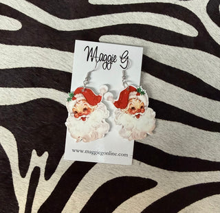 Red Santa Acrylic Earrings
