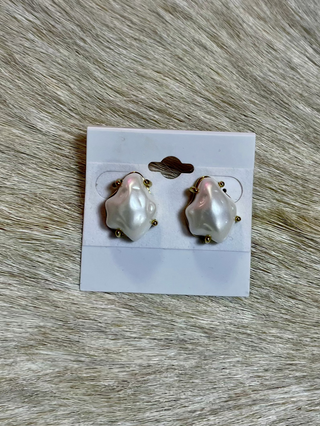 Abstract Pearl Studs