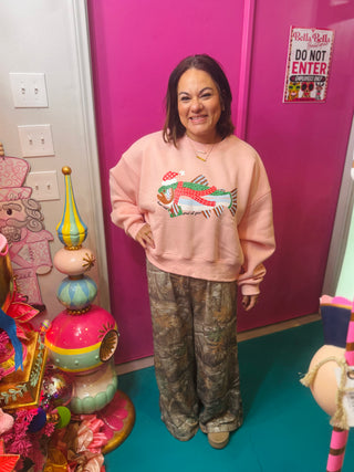 Festive Fish Crop Sweatshirt