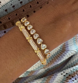 Bezel Heart Tennis Bracelet