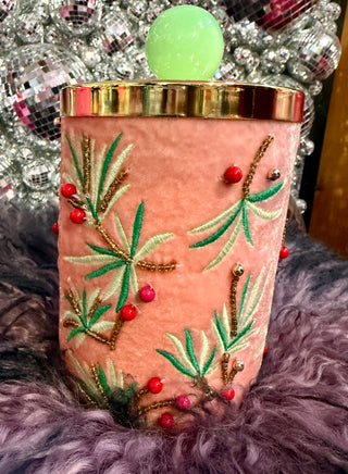 Ballerina Candle Couturier Holiday Swirl W/Lid - Light Pink