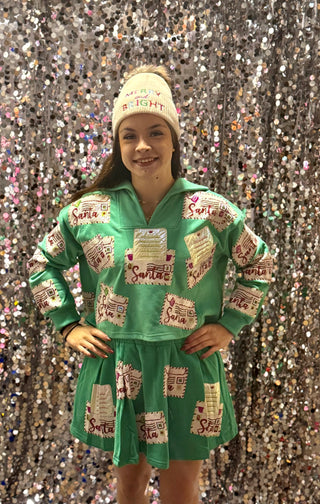 Queen of Sparkles - Green Letters to Santa Skirt