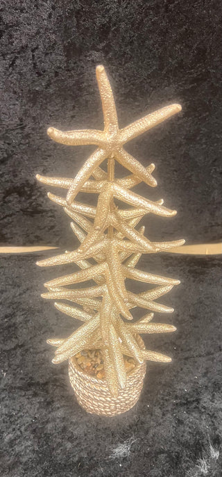 17" Glitter Starfish Potted Tree