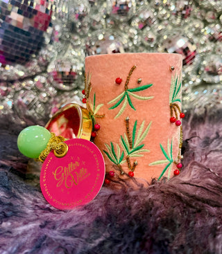 Ballerina Candle Couturier Holiday Swirl W/Lid - Light Pink