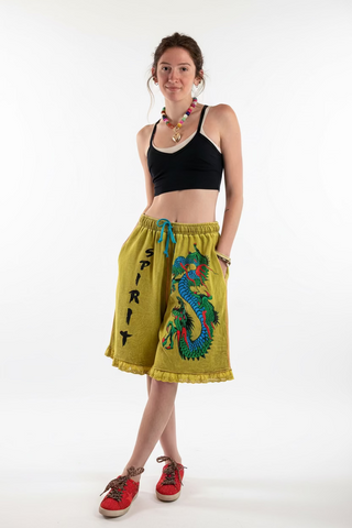 Double Roar Pearl Graphic Lounge Shorts - Lime