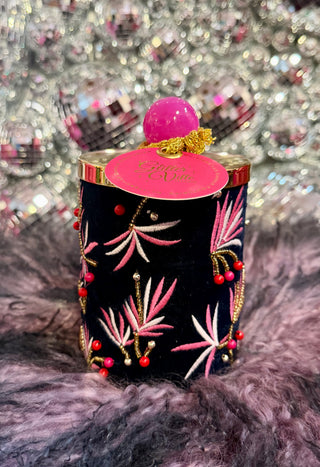Ballerina Candle Couturier Holiday Swirl W/Lid - Navy