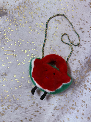 Watermelon Handmade Bamboo Fur Bag