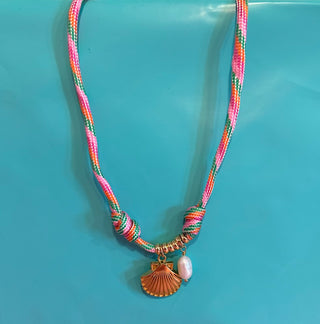 Knotted Charm Necklace - Seashell