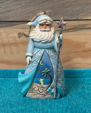 Santa with Starfish Cane Ornament