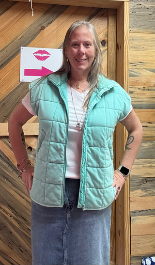 Turquoise Tranquility Quilted Vest