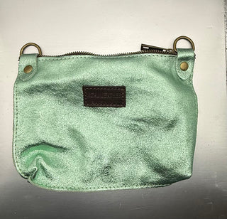 Teal Shiny Leather Bag and Inner Toiletry Bag