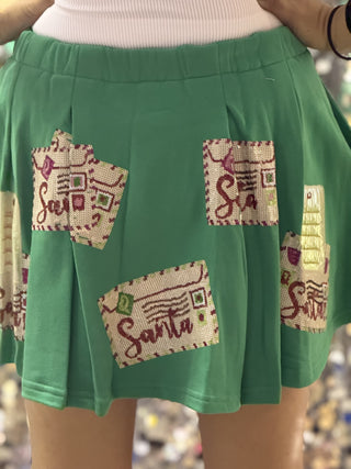 Queen of Sparkles - Green Letters to Santa Skirt