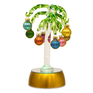 Island Glow Glass Christmas Palm Tree