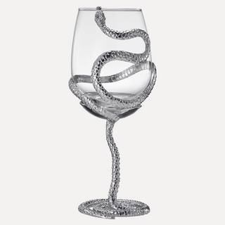 Stemmed Snake Wine Glass Single 19OZ Spooky Reptile Glasses 10 H Goth Gifts Skeleton Gifts Skeleton