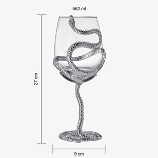 Stemmed Snake Wine Glass Set Of 2 19OZ Spooky Reptile Glasses 10 H Goth Gifts Skeleton Gifts Skeleto